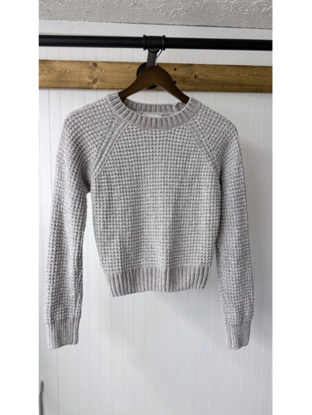 iAltar'd State Waffle Knit Cropped Crewneck Sweater xsmall